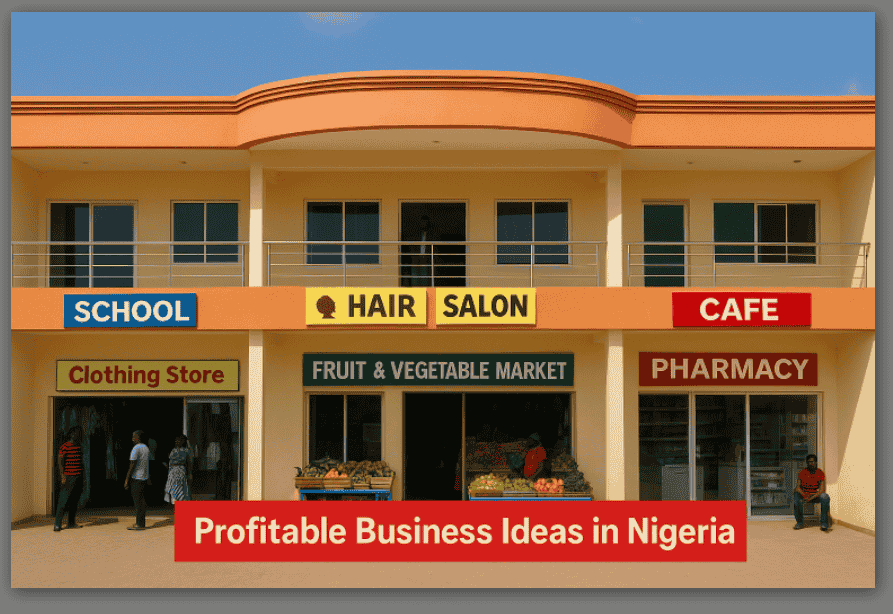 photo a plaza with different business ideas in Nigeria types