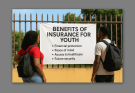 Photo of Two Nigerian Students Gazing At a Banner Bearing Benefits of Insurance for Youth Plans in Nigeria
