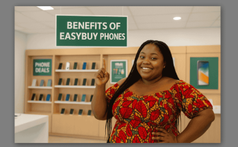 Photo of a woman in an easybuy phones shop.